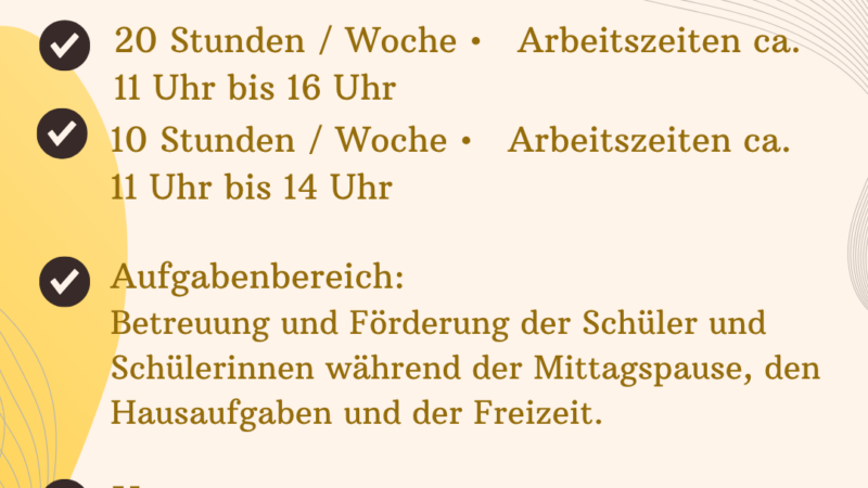 Schülerbetreuer gesucht
